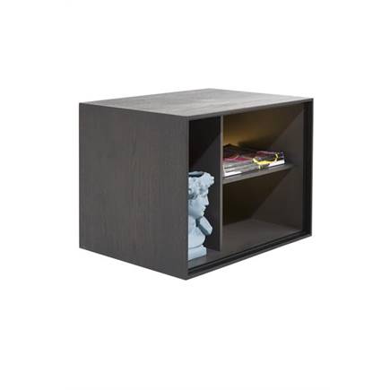 XOOON box 45 x 60 cm. - hout - hang + 3-niches + led Onyx