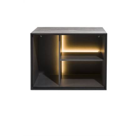 XOOON box 45 x 60 cm. - hout - hang + 3-niches + led Onyx