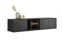 XOOON ELEMENTS tv meubel lowboard 210 cm. - hang + 2-deuren + klep + 3-niches + led Onyx
