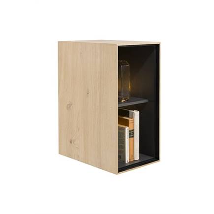 XOOON box 60 x 30 cm. - hout - hang + 2-niches + led Natural