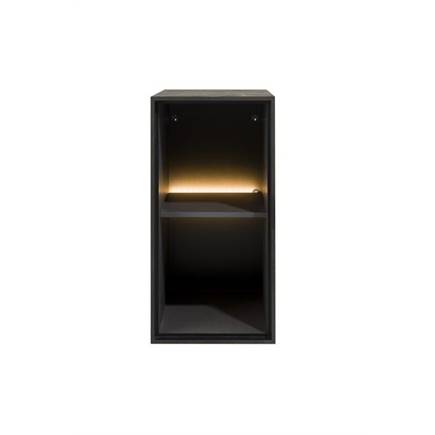 XOOON box 60 x 30 cm. - hout - hang + 2-niches + led Onyx