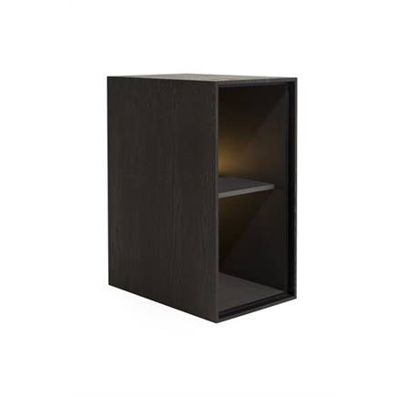 XOOON box 60 x 30 cm. - hout - hang + 2-niches + led Onyx