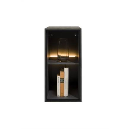 XOOON box 60 x 30 cm. - hout - hang + 2-niches + led Onyx