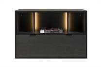 XOOON box 60 x 90 cm. - hang + 1-lade + 3-niches + led Onyx tv meubel