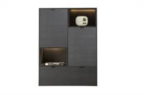 XOOON ELEMENTS bergkast 90 cm. - 2-deuren + 1-lade + 2-niches + led Onyx