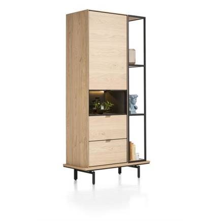 XOOON boekenkast 180 cm. + 3-niches Natural