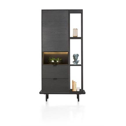 XOOON boekenkast 180 cm. + 3-niches Onyx