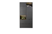XOOON ELEMENTS bergkast 90 cm. - 2-deuren + 2-laden + 2-niches + led Onyx