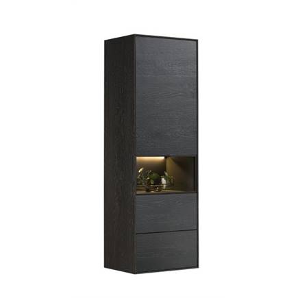 XOOON smal - 60 cm. - 1-deur + 2-laden + 1-niche + led Onyx