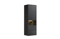 XOOON ELEMENTS bergkast smal - 60 cm. - 1-deur + 2-laden + 1-niche + led Onyx