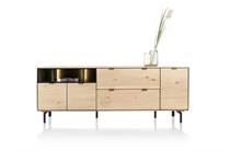 XOOON ELEMENTS dressoir 210 cm. - 3-deuren + 2-laden + 3-niches + led incl. metalen poten Natural