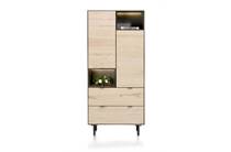 XOOON ELEMENTS bergkast 90 cm. - 2-deuren + 2-laden + 2-niches + led incl. metalen poten Natural