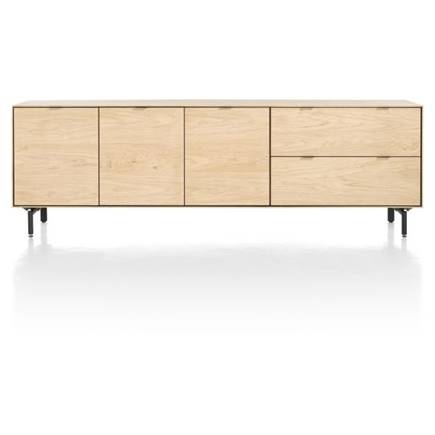 XOOON 240 cm - 3-deuren + 2-laden incl. metalen poten Natural