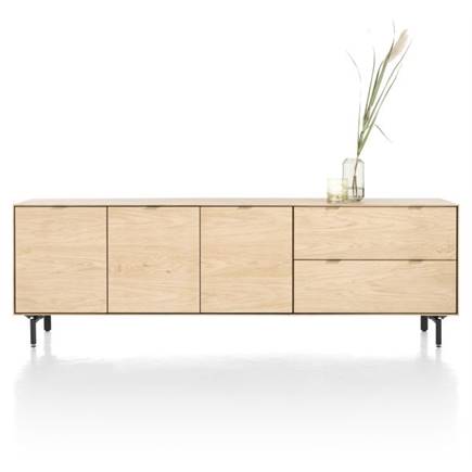 XOOON 240 cm - 3-deuren + 2-laden incl. metalen poten Natural