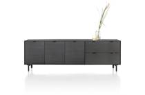 XOOON ELEMENTS dressoir 240 cm - 3-deuren + 2-laden incl. metalen poten Onyx