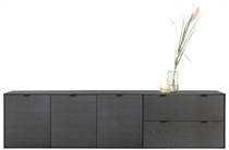 XOOON 240 cm - 3-deuren + 2-laden Onyx dressoir