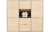 XOOON ELEMENTS bergkast dressette 150 cm - 5-deuren + 2-laden + 1-niche + led Natural