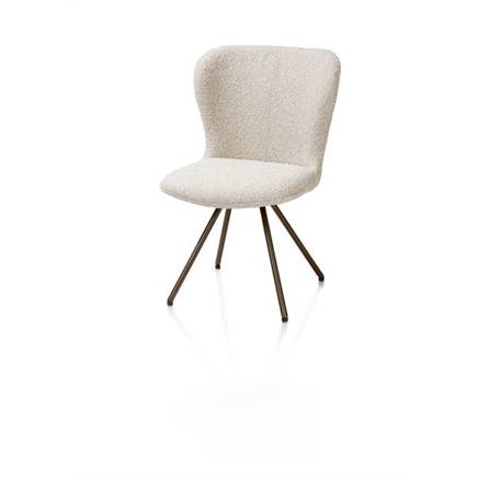 XOOON draaibaar steelbrown - 4-poot - stof Cloudy Beige