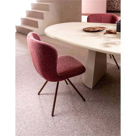 XOOON draaibaar steelbrown - 4-poot - stof Cloudy Beige