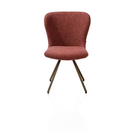 XOOON draaibaar steelbrown - 4-poot - stof Cloudy Koper