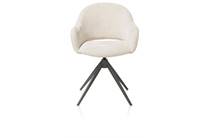 XOOON FINN eetkamer fauteuil terugdraai - graphiet frame - stof Livigno Creme