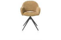 XOOON FINN eetkamer fauteuil terugdraai - graphiet frame - stof Livigno Okergeel