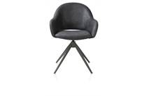 XOOON FINN eetkamer fauteuil terugdraai - graphiet frame - stof Pala Antraciet