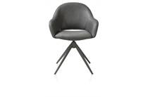 XOOON FINN eetkamer fauteuil terugdraai - graphiet frame - stof Pala Groen