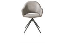 XOOON FINN eetkamer fauteuil terugdraai - graphiet frame - stof Pala Lichtgrijs