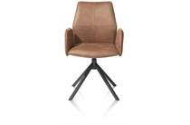 XOOON FRANKY eetkamer fauteuil draaibaar - greep - pocket - Taurus Cognac