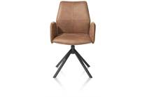 XOOON draaibaar + greep - Taurus Cognac eetkamer fauteuil