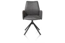 XOOON FRANKY eetkamer fauteuil vast - greep - pocket - Taurus Off Black