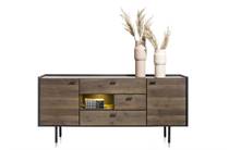 XOOON 180 cm. - 2-deuren + 3-laden + 1-niche (+ LED) dressoir