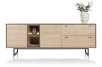 XOOON 240 cm. - 2-deuren + 2-laden + 2-niches (+ LED) dressoir