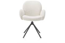XOOON JAXON eetkamer fauteuil graphiet frame - draaibaar - stof Brioni Ivoor