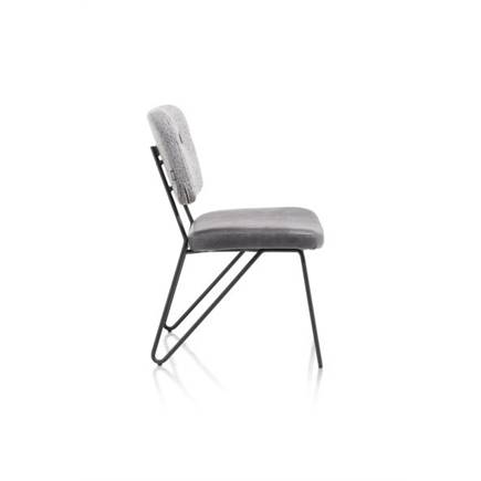 XOOON frame off black + pocketvering - combi stof Pala (zit) en stof Cleo (rug) Lichtgrijs