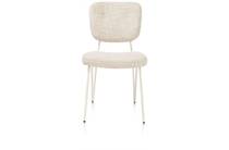 XOOON JUNE eetkamerstoel pocketvering - frame in RAL 1013 - nebbia + stof Luton