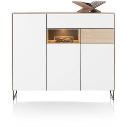 XOOON dressette 160 cm - 3-deuren + 2-laden + 1-niche (+ LED)