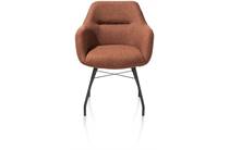 XOOON LIV eetkamer fauteuil frame off black + 4-poots + greep - stof Ponti