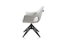 XOOON LOLA eetkamer fauteuil greep + gasveer - metaal off black - stof Lady Lichtgrijs