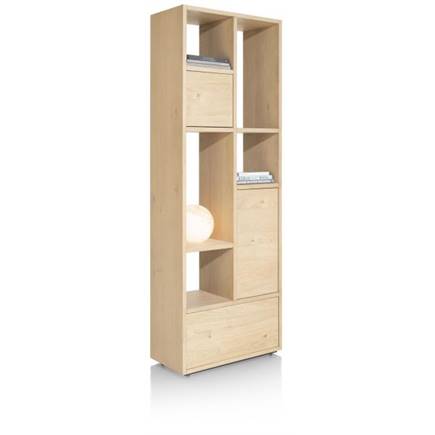 XOOON roomdivider 76 cm - 2-deuren + 1-lade + 5-niches Natural