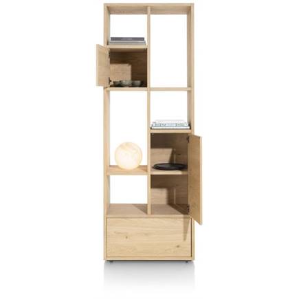 XOOON roomdivider 76 cm - 2-deuren + 1-lade + 5-niches Natural