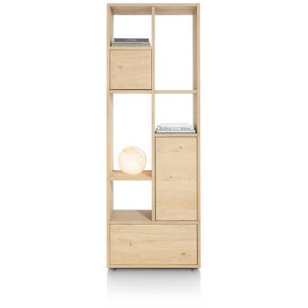 XOOON roomdivider 76 cm - 2-deuren + 1-lade + 5-niches Natural