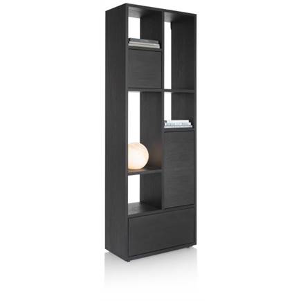 XOOON roomdivider 76 cm - 2-deuren + 1-lade + 5-niches Onyx