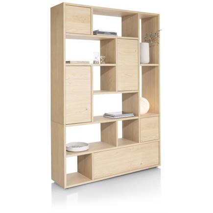 XOOON roomdivider 150 cm - 4-deuren + 1-lade + 8-niches Natural