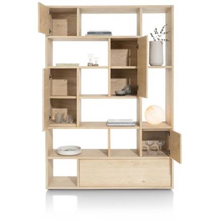 XOOON roomdivider 150 cm - 4-deuren + 1-lade + 8-niches Natural