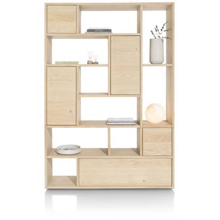 XOOON roomdivider 150 cm - 4-deuren + 1-lade + 8-niches Natural