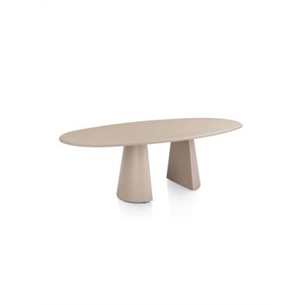 XOOON eetkamertafel ovaal 240 x 120 cm. - stone-skin - cone poot Desert