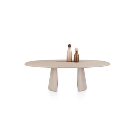 XOOON eetkamertafel ovaal 240 x 120 cm. - stone-skin - cone poot Desert