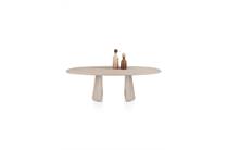 XOOON LUND ronde tafel eetkamertafel ovaal 240 x 120 cm. - stone-skin - cone poot Desert